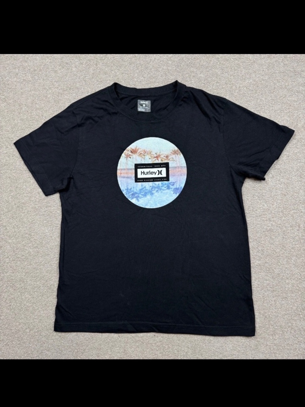 Hurley T Shirt Mens Size M Black Short Sleeve Crew Neck Casual
